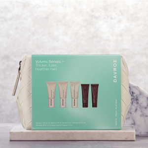 Davroe Volume Senses Travel Pack DAVROE Volume Senses Thicker, fuller, healthier hair DAVROE Volume Senses Amplifying Shampoo and Conditioner This gentle, colour safe shampoo and conditioner with watercress is formulated to deliver maximum volume and moisture to fine hair. Its instant detangling formula contains Rice and Quinoa Proteins to strengthen and repair for amplified body and shine. Body & Face Cleansing Gel